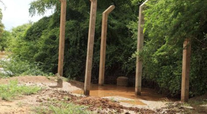 This image taken on May 10, 2016 in Mandera shows the abandoned project to build a Kenya-Somalia border wall. PHOTO: DAILY NATION