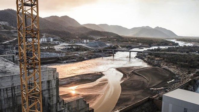 The $4.6bn Grand Ethiopian Renaissance Dam (GERD) seen near Guba in Ethiopia [Eduardo Soteras/AFP]