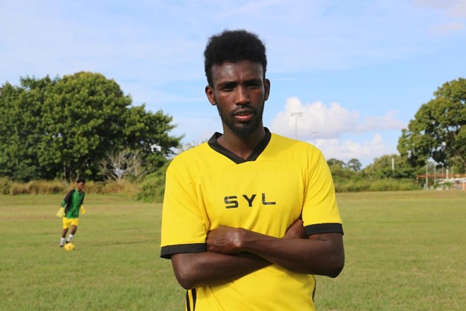 Future Stars United’s captain, coach and centreback, Mahad Mowlid Mussa.(ABC News: Lillian Rangiah)